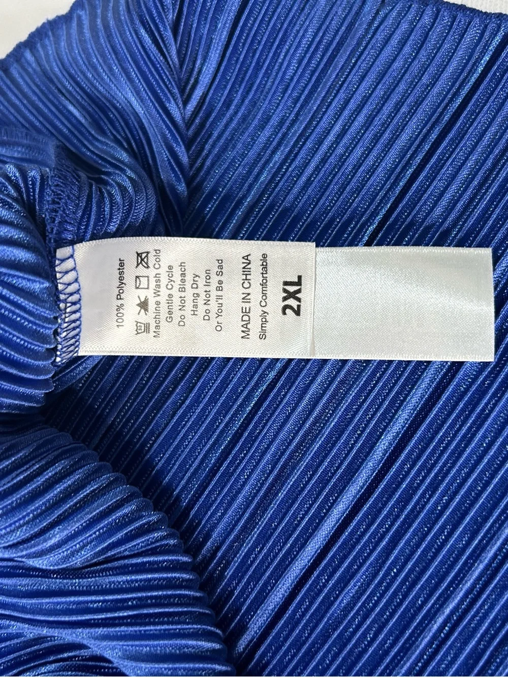 NWT LuLaRoe 2XL Samantha Blue Pleated Elastic Waist Skirt